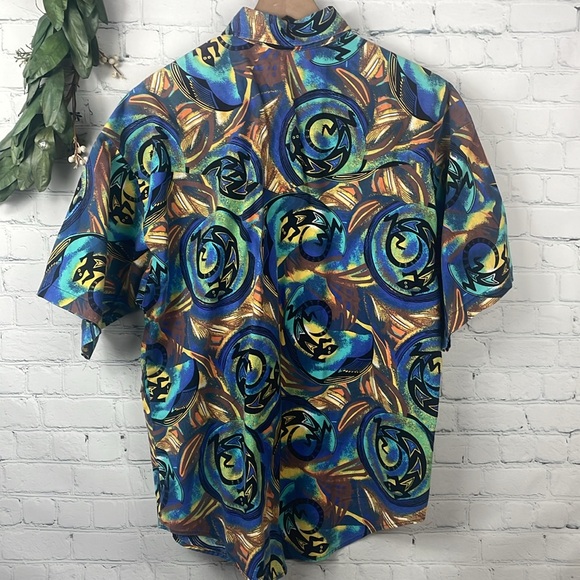 PANHANDLE SLIM Men's Vintage Button Down Short Sleeve Gecko Shirt size L/16.5 - Picture 2 of 6